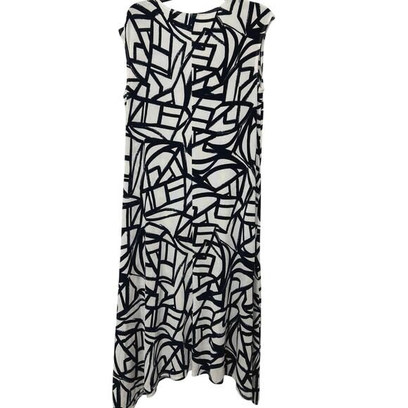 Chico's Black and White Geometric Midi Dress - Picture 2 of 11